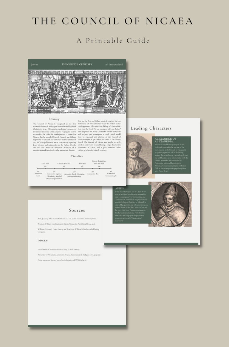 First Ecumenical Council of Nicaea Printable Guide