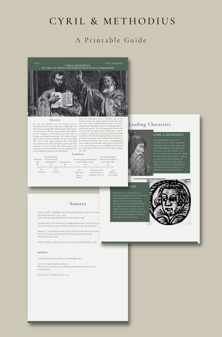 Ss. Cyril and Methodius Printable Guide